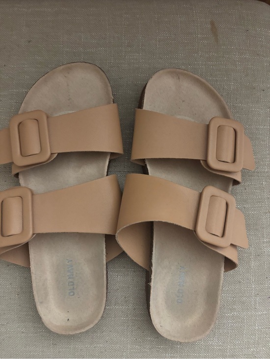 Old Navy Shoes - Old Navy Tan Double Buckle Slide Sandals